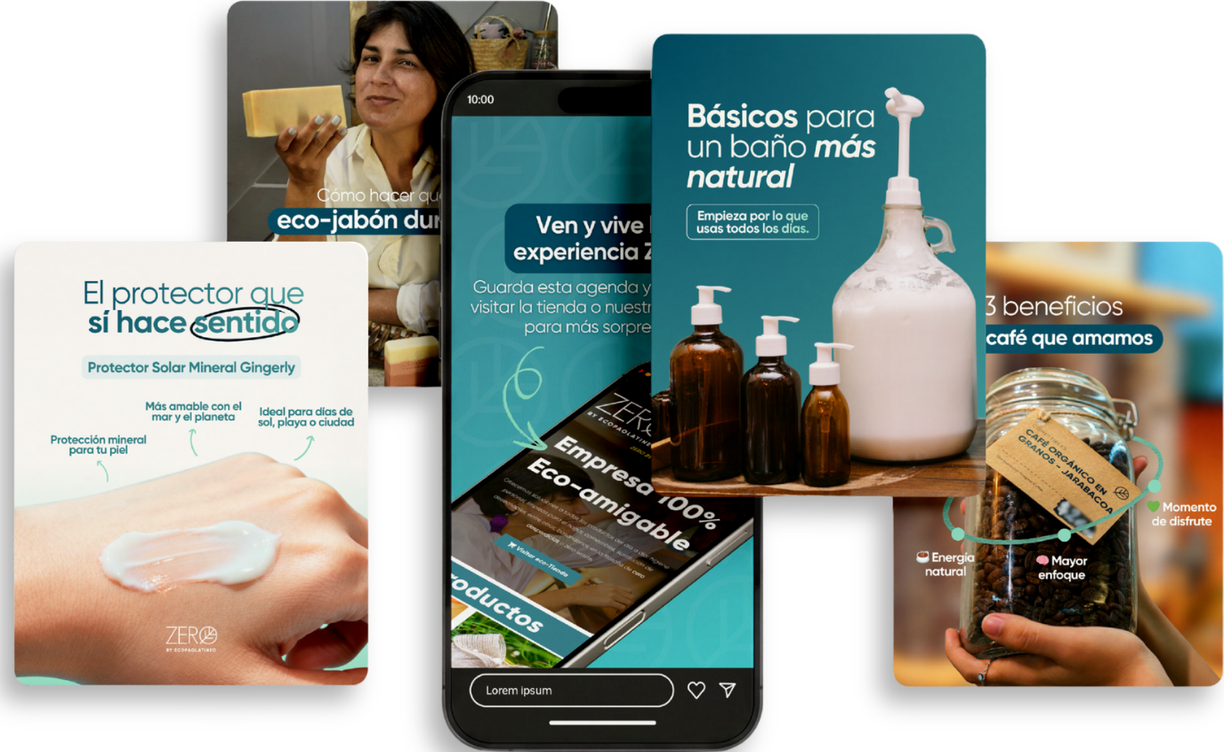 Ejemplos de contenido diseñado por The Wave Factor para redes sociales